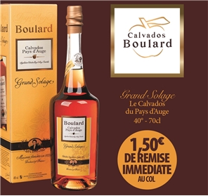 1,50€ REMISE CALVADOS BOULARD GRAND SOLAGE 70CL 