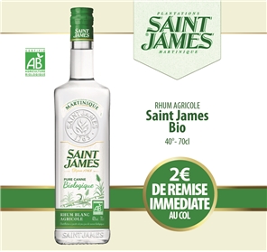 2 EUROS REMISE ST JAMES BIO 70CL