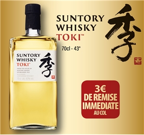 3 EUROS REMISE WHISKY TOKI DE SUNTORY 70CL