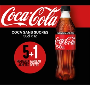 5+1 COCA SANS SUCRES PET 50cl X 12