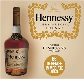 6EUROS REMISE COGNAC HENNESSY VS 70CL