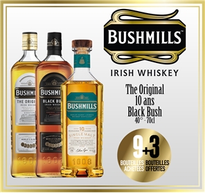 9+3 WHISKY BUSHMILLS 10 Ans, Blackbush,Original