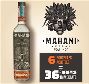 36 EUROS REMISE POUR 6 MEZCAL MAHANI 70CL