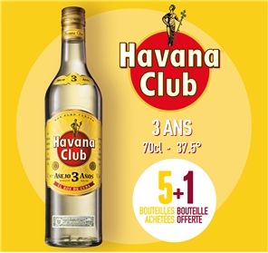 5+1 RHUM HAVANA CLUB 3 ANS - 70CL